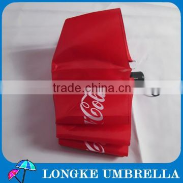 CocaCola red color advertising 3 fold umbrella