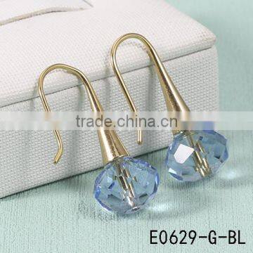 Charming ! fashion big blue crystal gold drop earrings for women more elegant