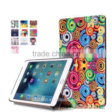 IFC096 With Pattern Magnet Flip cover for iPad Mini 4, Smart case for iPad,stand PU leather cases cover for iPad,print logo