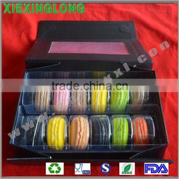 12-pack cardboard macaron paper box with insert tray cookies box