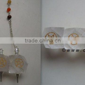 CRYSTAL HEXAGONE CHAKRA CHAIN REIKI PENDULUM