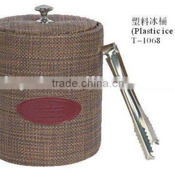 Elegant Hotel Supplies Leather Covered Plastic Ice Bucket