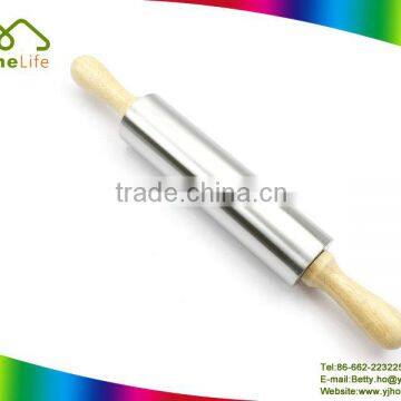 Fashion design wooden handle stainless steel rolling pin