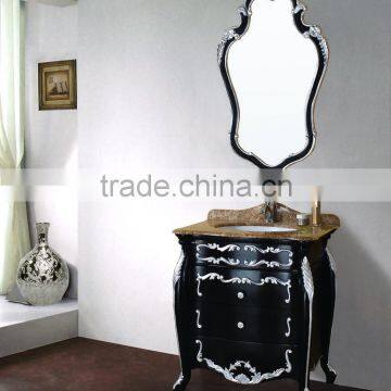 WTS-1488 French Style Wood Furniture 30" (inch) Silver-white Bathroom Vanity Combo Units photo-6