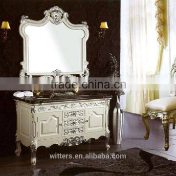 Cheap Solid Wood Bathroom Vanity Sets in White WTS611 photo-3