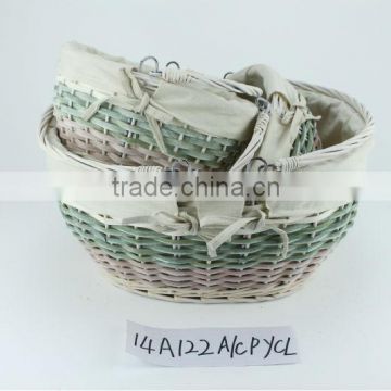 wicker storage basket S/3