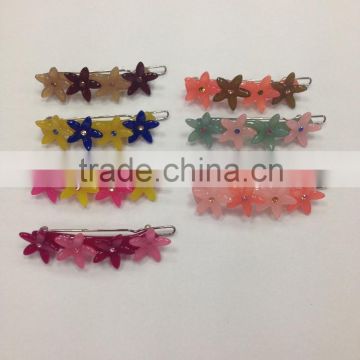 Colored resin flower hair pins kids pretty bobby pins orchid hair clips