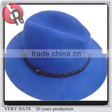 100% australia wool men blue fedora hats