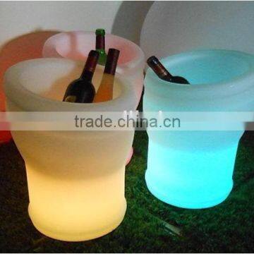 Bevel edge character round mouth plastic battery led ice bucket