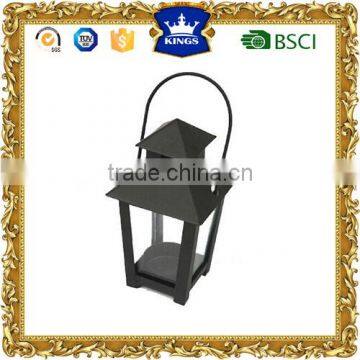 Mini simple black metal lantern for home decoration