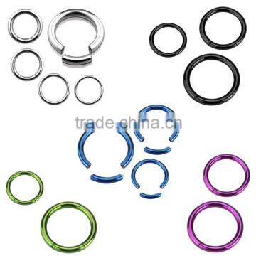 2015 Wholesale 316L stainless steel hinged segment ring body piercing jewelry