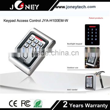 Metal case access control system glass door