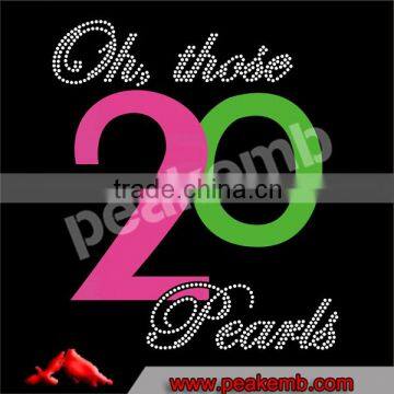 Thoes 20 Pearls rhinestone vinyl heat transfers t shirts