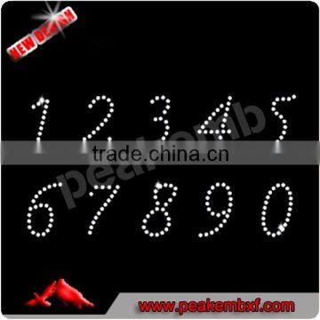 Beautiful numbers rhinestone appliques for clothing