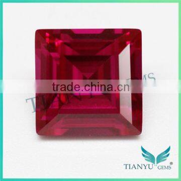 Wholesale loose gemstones 7# square-shape synthetic corundum stone free gemstone samples