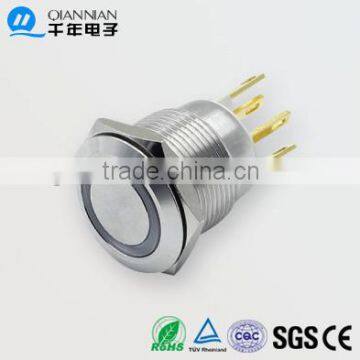 QN19-G1 19mm Ring Type Momentary Flat Head metal push button switch