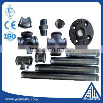 black malleable iron cross reducer bushing cap coupling elbow nipple plug tee flange pipe fitting made in china