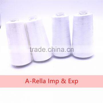 100% spun polyester sewing thread 3000y/cone 87g 40s/2 white and raw white