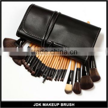 24 pcs cosmetic brush kit fundation brush set wood handle make up brushes black pu bag