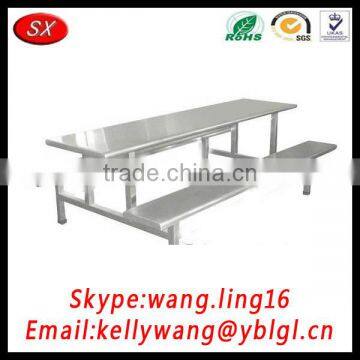 Custom School Dining Room Stainless Steel Table and Chair Sets, Assemble Hardware Parts Welcome