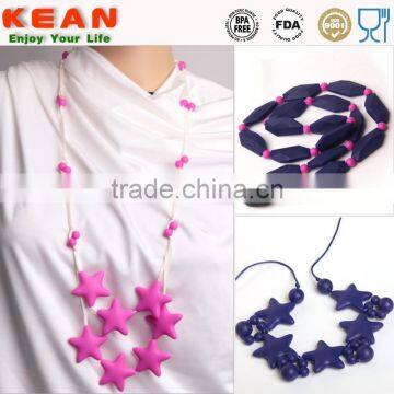 silicone teething jewelry Necklaces have a breakaway clasp Silicone Bead teething