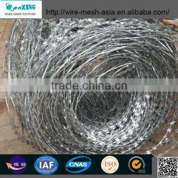 concertina razor barbed wire BTO-22/low price concertina razor barbed wire/Galvanized razor barbed wire(Anping factory)