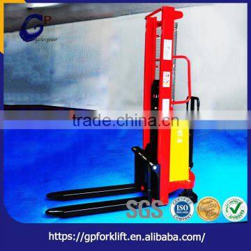 Top quality heavy "C" type steel column steel manual hydraulic forklift truck flexible operation explosion-proof pallet stacker