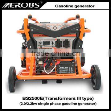 BS2500E 2.0 2.2KW single phase electric start gasoline generator