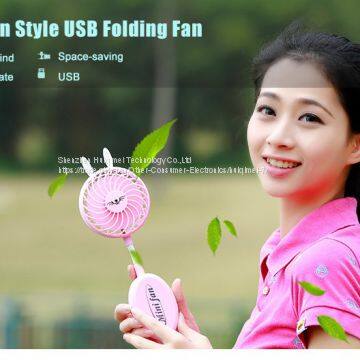 Handheld Mini Cartoon Style USB Folding Fan for Girls In Summer