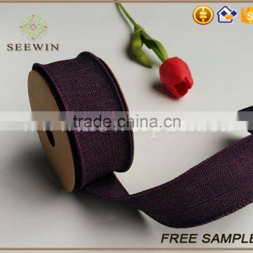 100% Polyester Linen Look Fabric for Gift Ribbon photo-4