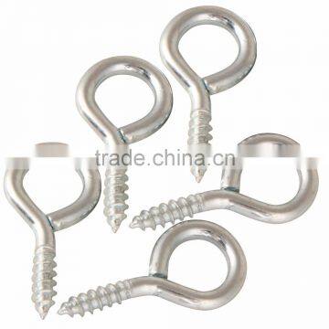 Silver Color Zinc Plated Metal Cup Hooks Eye Shape Screw Hooks Self-tapping Screws Hooks Ring photo-2