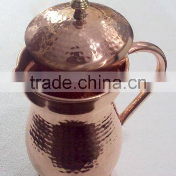 LATEST 100% SOLID COPPER WATER PITCHER, HAMMERED COPPER WATER POT, INDIAN MANUFACTURER OF 100% COPPER WATER JUG photo-6