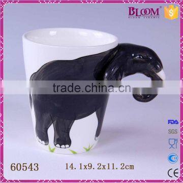 unique white ceramic elephant desgin animal mug