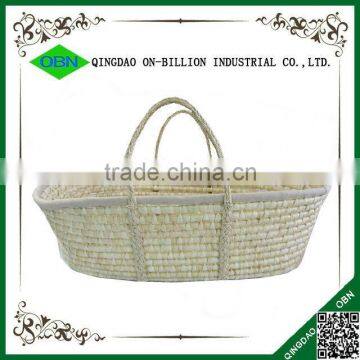 Cheap high quality handmade undreesed mose basket for baby