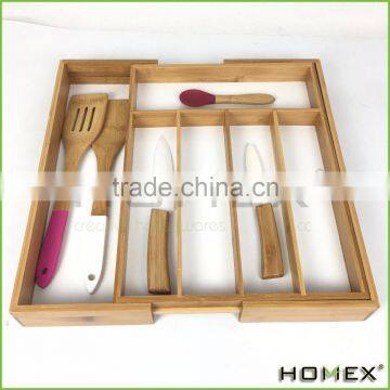 Bamboo Kitchen Drawer Organizer/Stylish Tray for Kitchen /Homex_BSCI