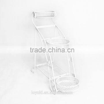 Classic Home 3-flower Pot Iron Plant Stands Metal Flower Pot Garden Decoration photo-5