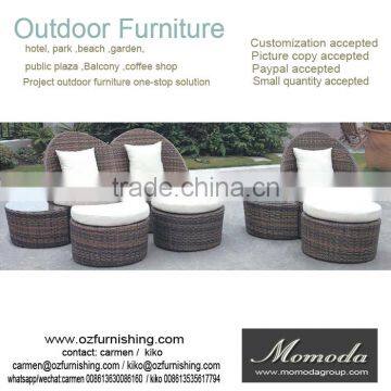 8070 Poly Patio Rattan Outdoor Garden Chair With Stool Furniture Sets&PE Outdoor Furniture for Hotel