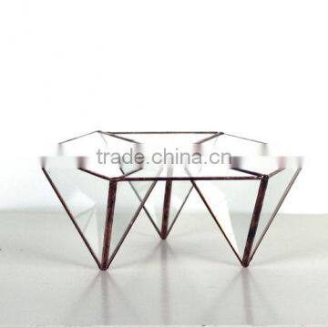 Trendy Modern Geometric Hexagon Stained Glass Terrarium photo-4