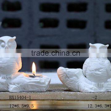 Ceramic White Owl Tea Light Porcelain Candle Holders Wholesale photo-2