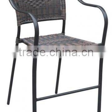 Outdoor High Back Rattan Chair and High Square Wicker Table photo-2