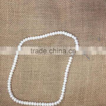 Charms 7-7.5mm White Button Freshwater Pearl Necklace photo-4