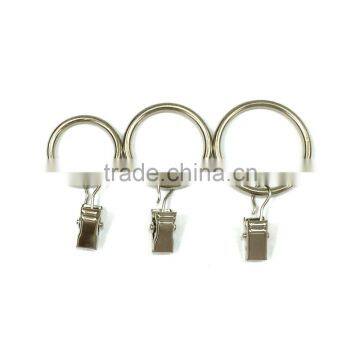 Wholesale Brushed Nickel Plating Iron Curtain Ring With Clip / Rod Ring With Clip Hanging / A Ring With A Clip photo-6