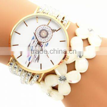 2017 Luxury Charming Decoration Watch Fashion Girl Pearl Wristwatch Lady Handmade Bracelet photo-3