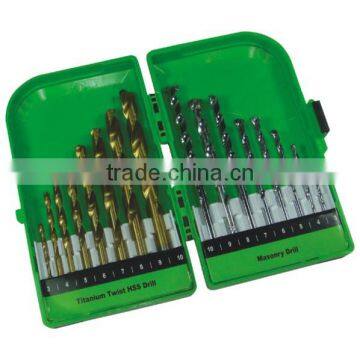16 piece combination drilling bit set in plastic case