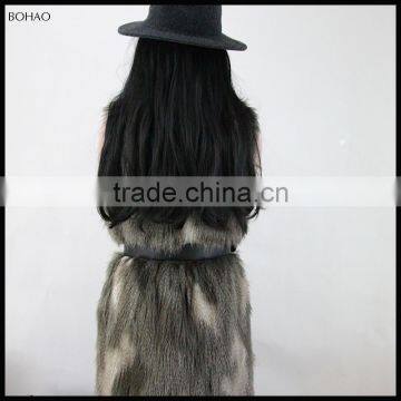 Good Quality Natural Colour Fashion Faux Fur Vest Long photo-4