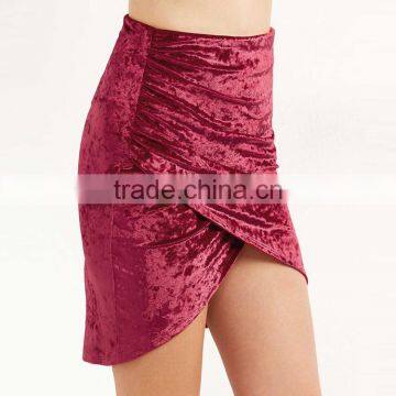 Wholesale Women Apparel Elegant Asymmetrical Mini Wrap Skirt photo-4
