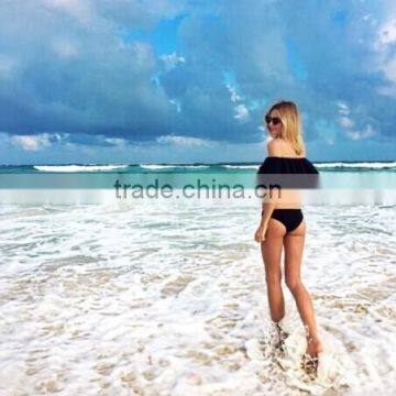 New Sexy Bandeau Ruffled Bikini Sets Women Flounce Strapless Swimsuit Swimwear photo-5