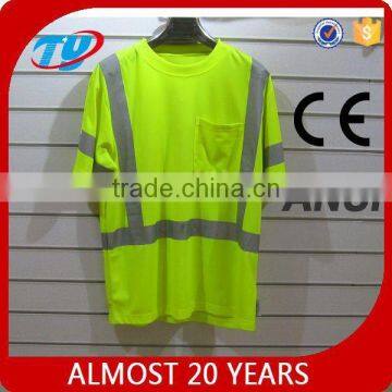 2016 High visibility safety T-shirt vest with ansi isea 107 2010 standard