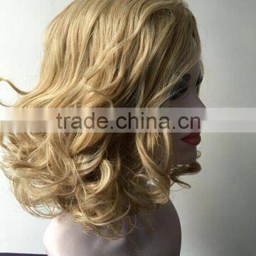 Wholesale Cheap Pice Party Wig Women Bob Blonde Wigs Natural Curly Wave Short Wig photo-2