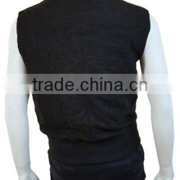 2014-2015 Men Leather Biker Vest Leather Vest Cooling photo-3